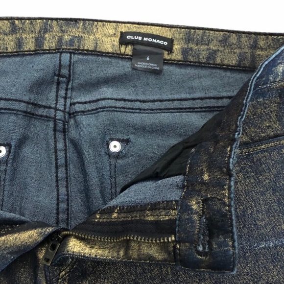 Club Monaco Sonica metallic waxed skinny jeans size 6 - Picture 4 of 9